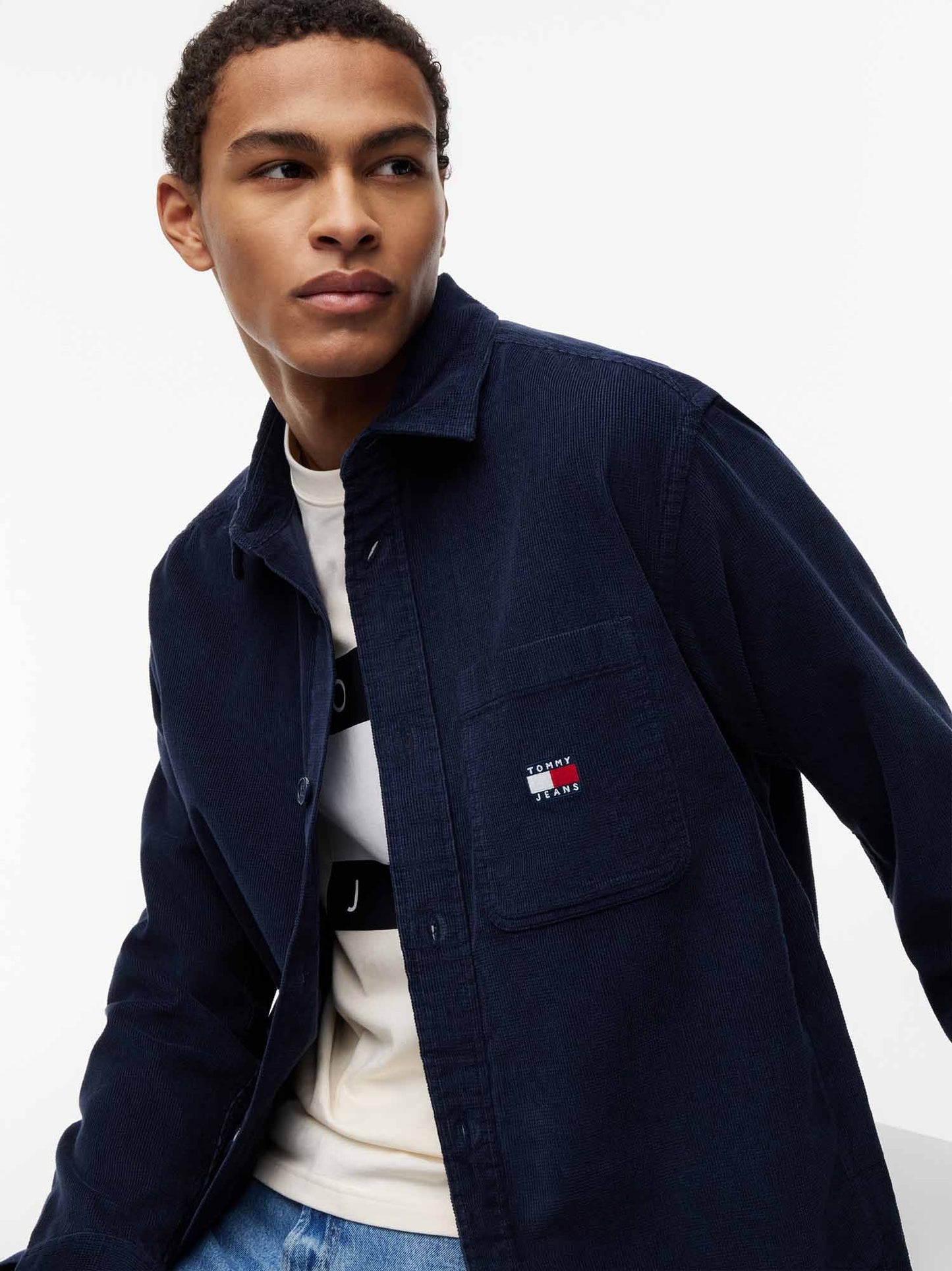 Tommy Hilfiger Tommy Jeans Overshir, camicia da uomo blu