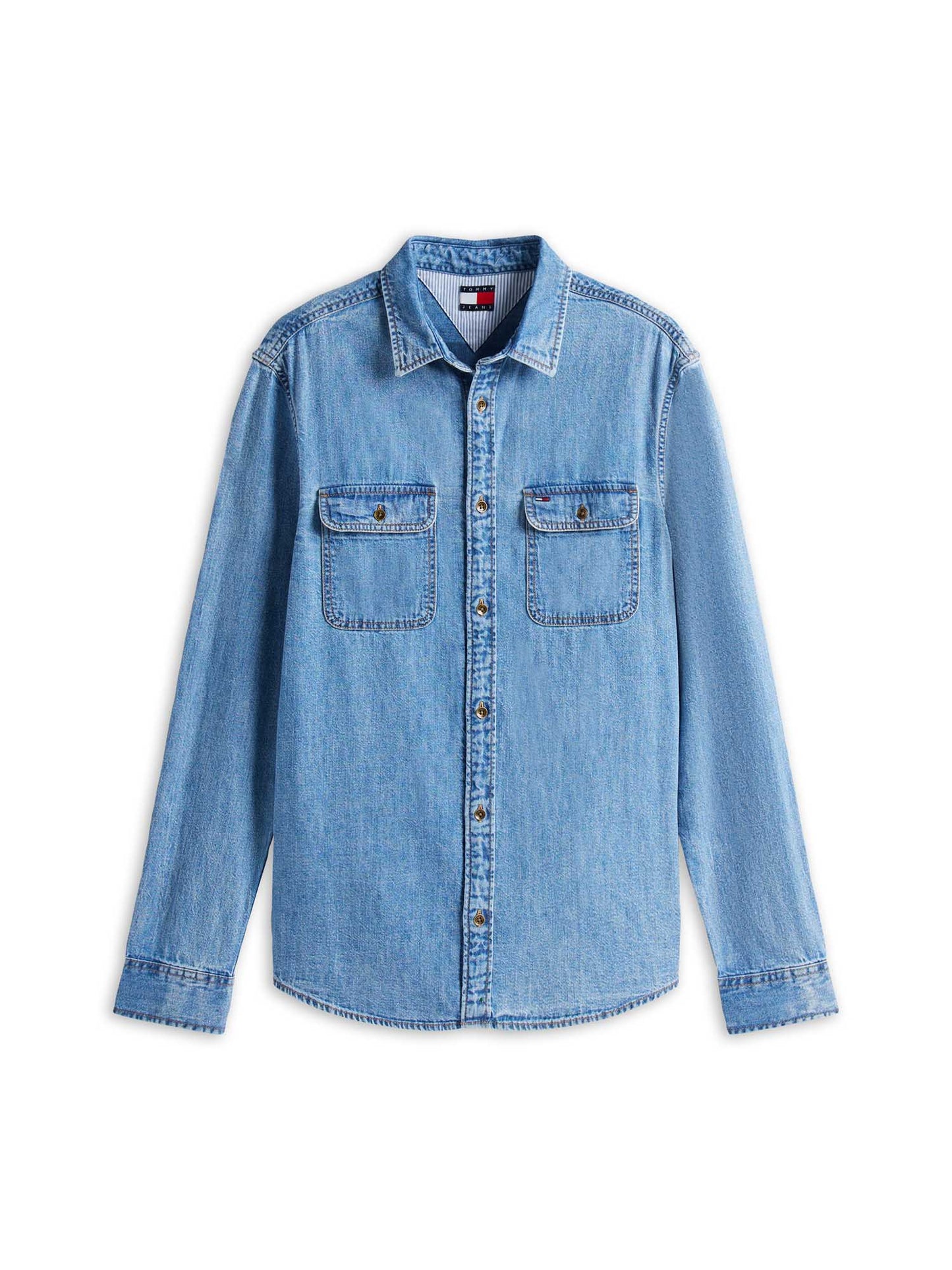 CAMICIA SPORTIVA TOMMY JEANS DA UOMO DENIM CHIARO