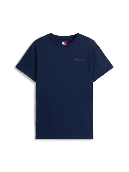 T-SHIRT SLIM LINEAR TOMMY JEANS DA UOMO BLU