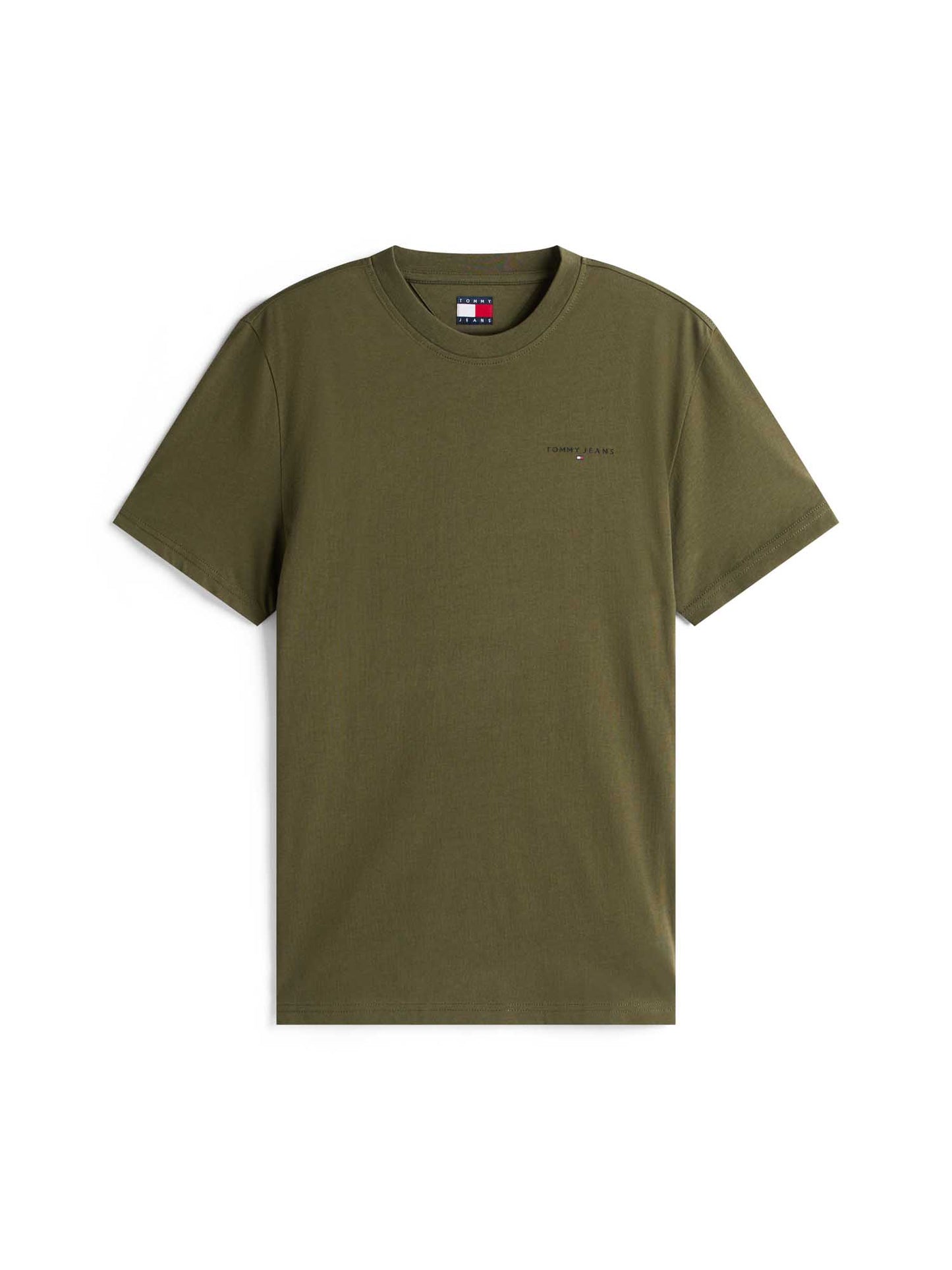 T-shirt girocollo verde slim Tommy Jeans con logo uomo