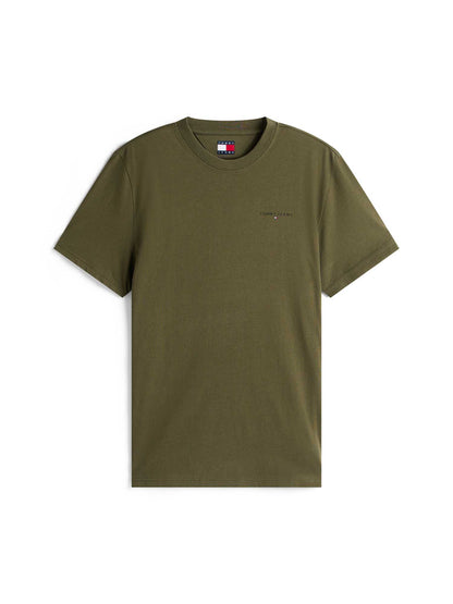 T-shirt girocollo verde slim Tommy Jeans con logo uomo