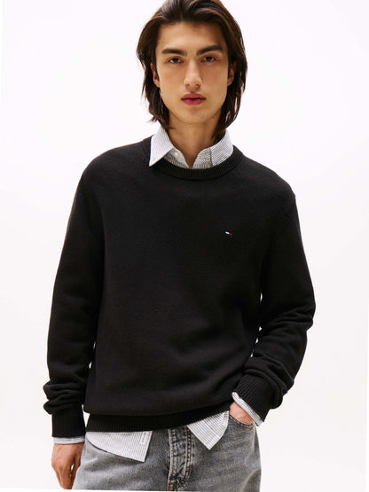 PULLOVER SLIM TOMMY JEANS DA UOMO NERO