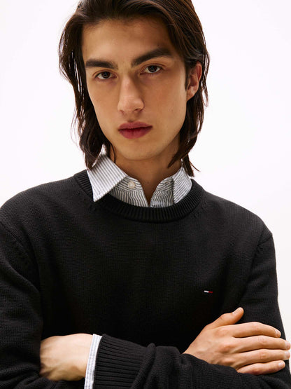 PULLOVER SLIM TOMMY JEANS DA UOMO NERO