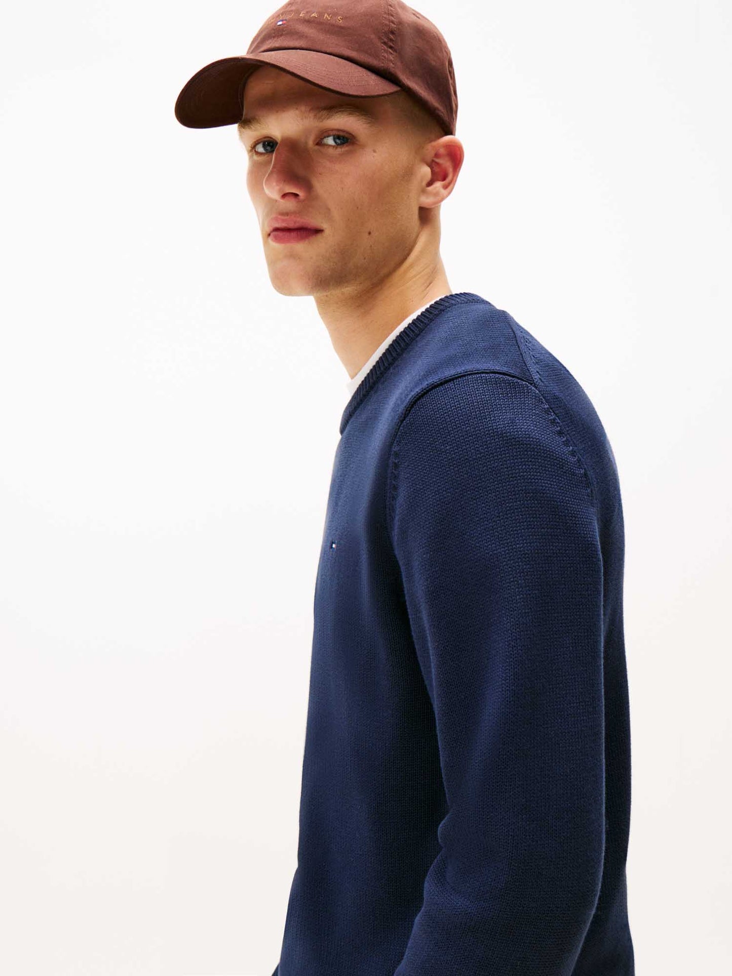 Maglione Tommy Jeans Essentials a girocollo da Uomo blu