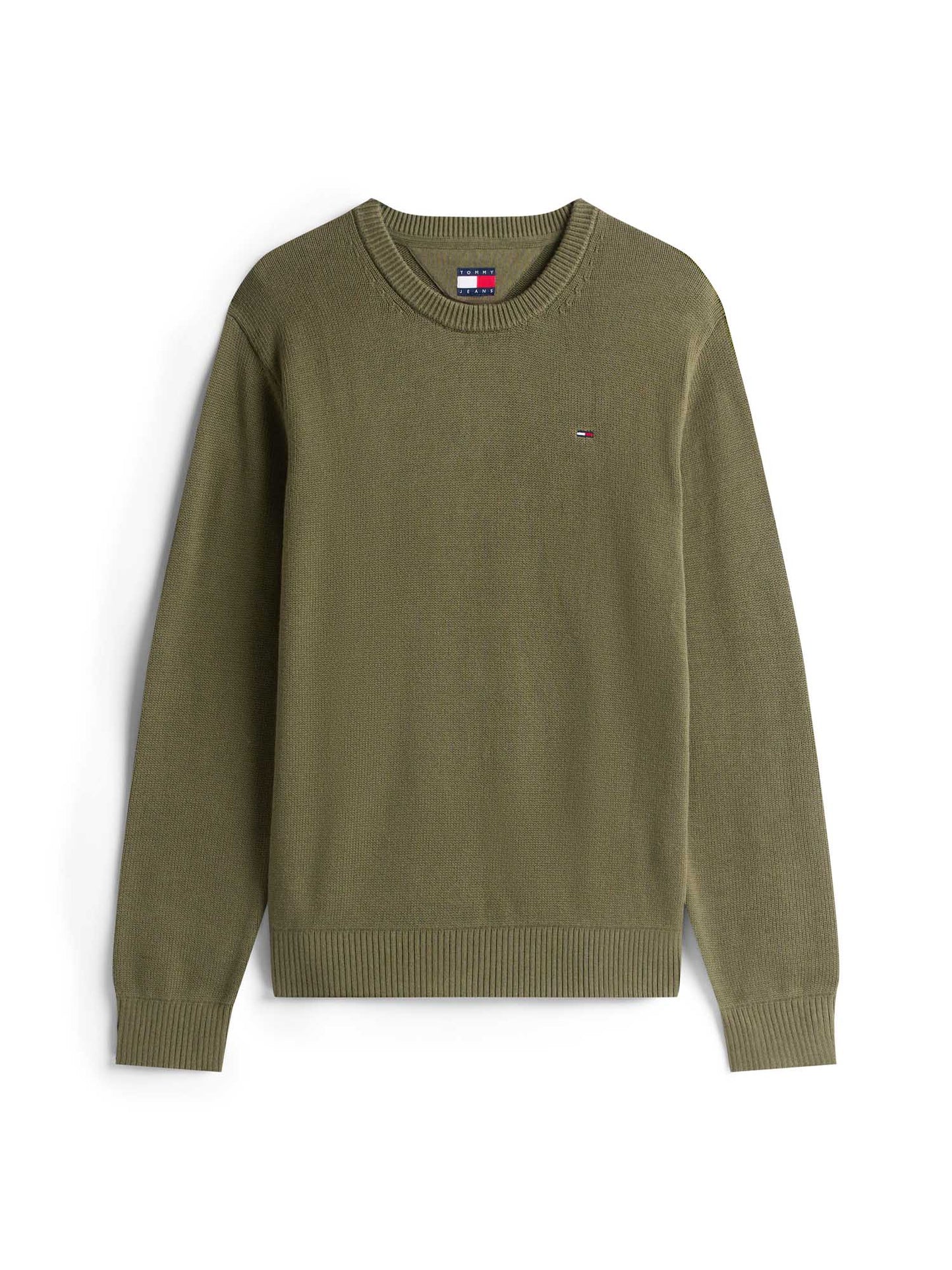 Maglione Tommy Jeans Essentials da uomo verde in cotone