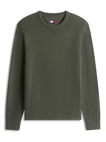 PULLOVER SLIM TOMMY JEANS DA UOMO VERDE