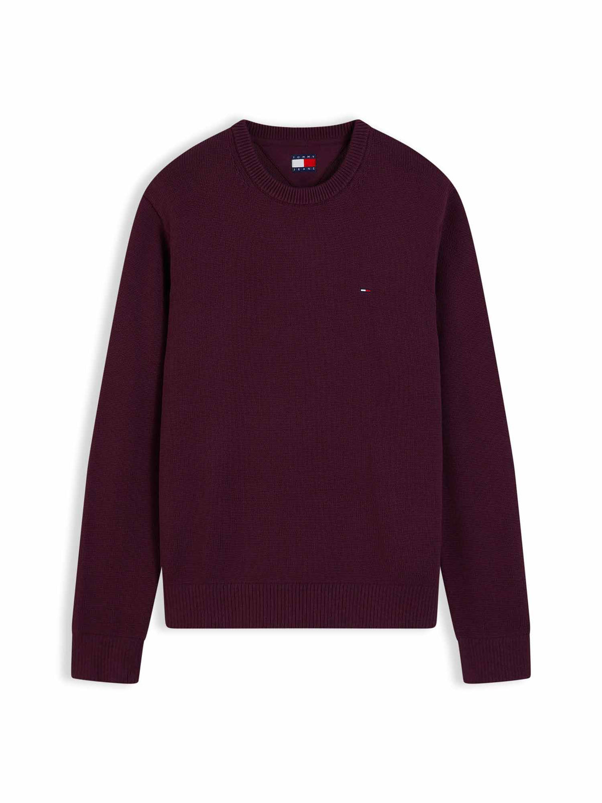 Tommy Hilfiger Tjm Slim Ess Crew, maglia da uomo bordeaux