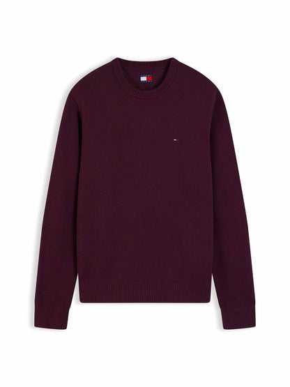 Tommy Hilfiger Tjm Slim Ess Crew, maglia da uomo bordeaux