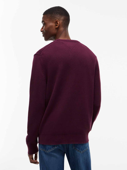 Tommy Hilfiger Tjm Slim Ess Crew, maglia da uomo bordeaux