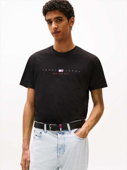 T-SHIRT REGULAR FLAG TOMMY JEANS DA UOMO NERO