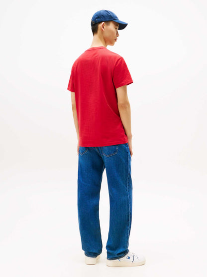 T-SHIRT REGULAR FLAG TOMMY JEANS DA UOMO ROSSO
