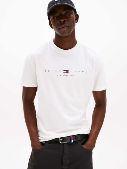 T-SHIRT REGULAR FLAG TOMMY JEANS DA UOMO BIANCO