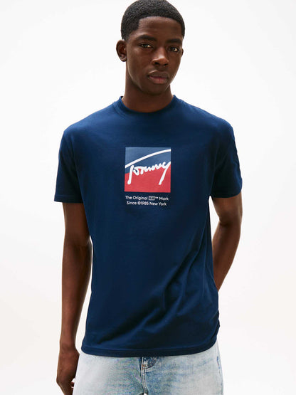 T-SHIRT A MANICHE CORTE TOMMY JEANS UOMO BLU