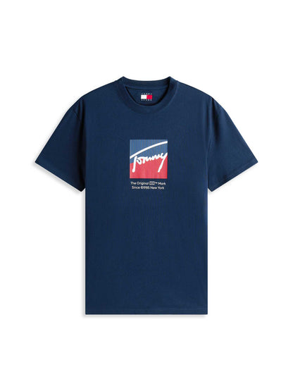 T-SHIRT A MANICHE CORTE TOMMY JEANS UOMO BLU