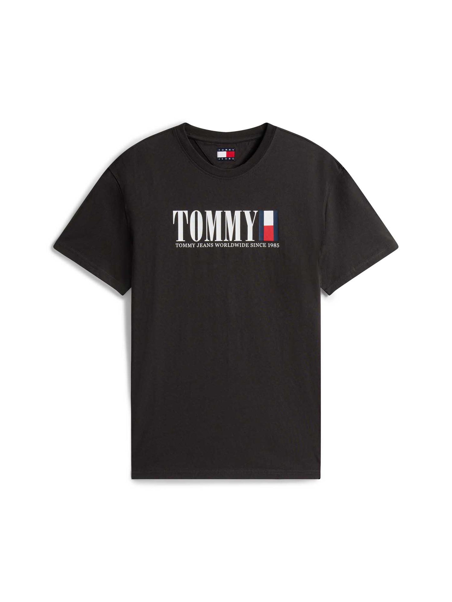 T-SHIRT REGULAR TOMMY JEANS  DA UOMO NERO