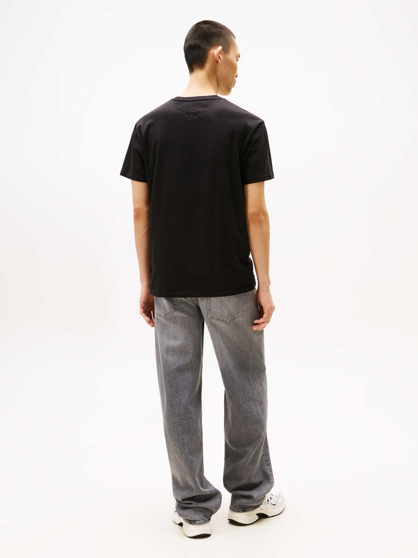 T-SHIRT REGULAR TOMMY JEANS  DA UOMO NERO