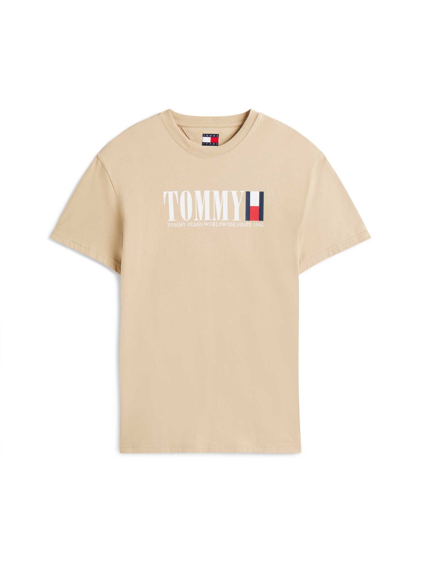 T-SHIRT REGULAR TOMMY JEANS  DA UOMO BEIGE