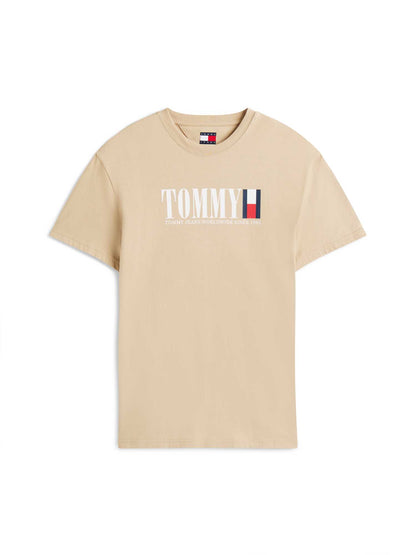 T-SHIRT REGULAR TOMMY JEANS  DA UOMO BEIGE