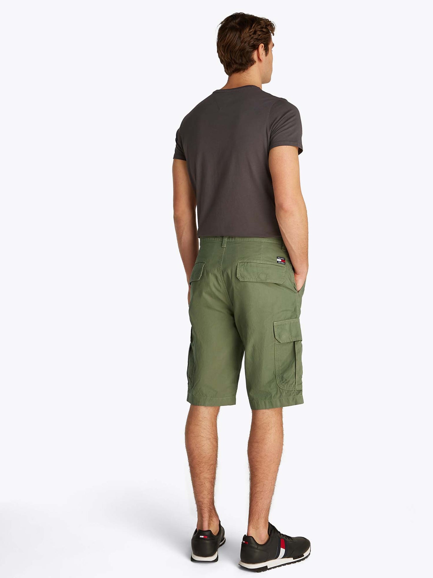 SHORT CARGO IN TWILL TOMMY JEANS UOMO VERDE MILITARE
