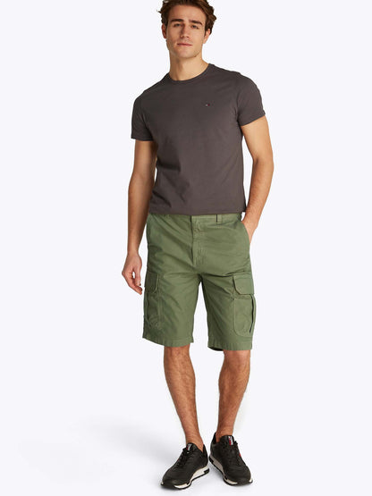 SHORT CARGO IN TWILL TOMMY JEANS UOMO VERDE MILITARE