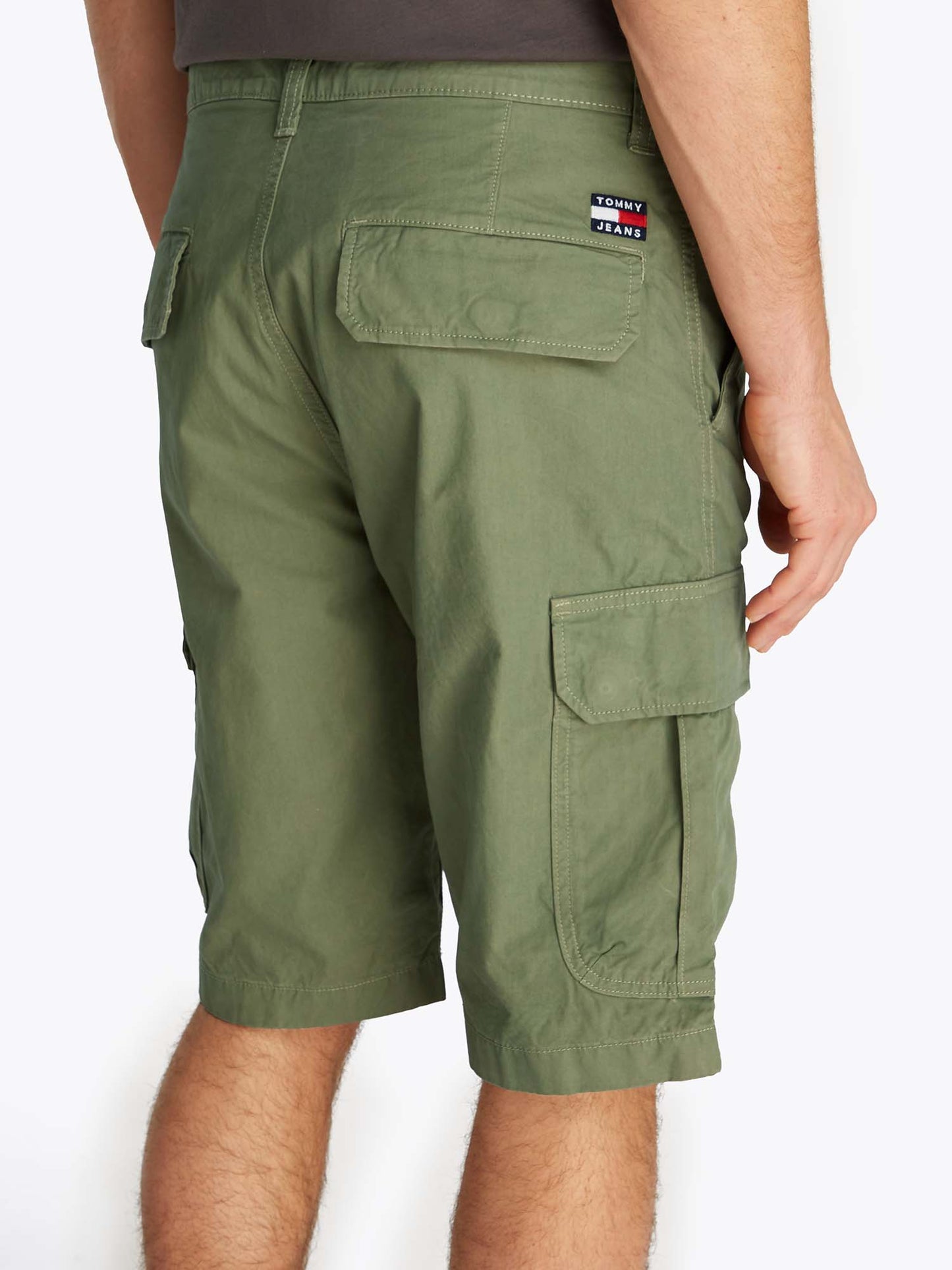 SHORT CARGO IN TWILL TOMMY JEANS UOMO VERDE MILITARE