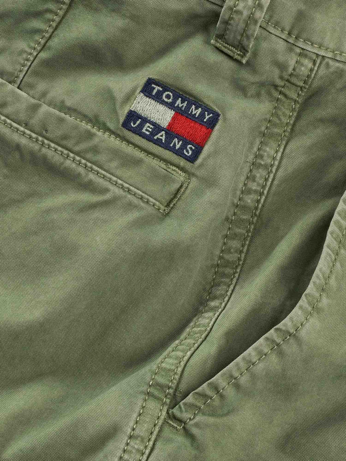 SHORT CARGO IN TWILL TOMMY JEANS UOMO VERDE MILITARE