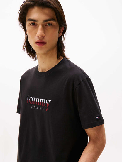 T-SHIRT LOGO TOMMY JEANS DA UOMO NERO