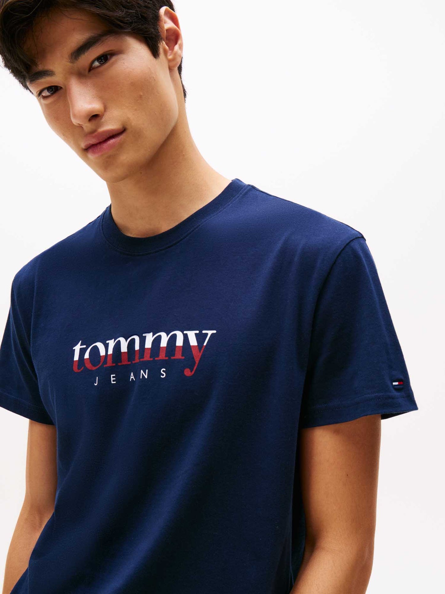 T-SHIRT LOGO TOMMY JEANS DA UOMO BLU