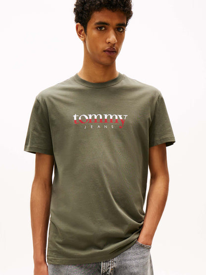 T-SHIRT LOGO TOMMY JEANS DA UOMO VERDE