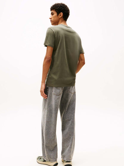 T-SHIRT LOGO TOMMY JEANS DA UOMO VERDE