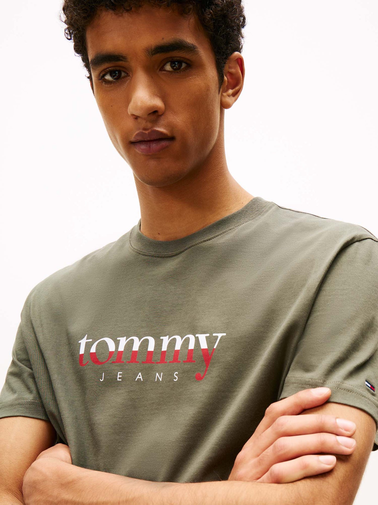 T-SHIRT LOGO TOMMY JEANS DA UOMO VERDE