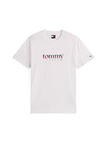T-SHIRT LOGO TOMMY JEANS DA UOMO ECRU'