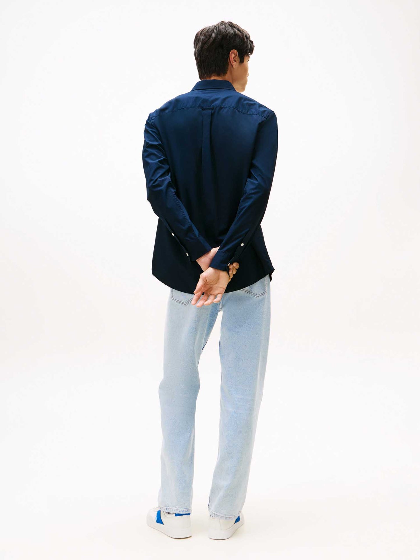 Camicia regular fit Tommy Jeans blu da uomo in cotone