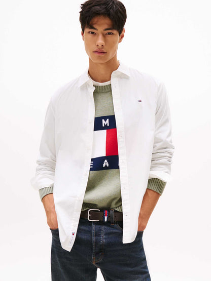 CAMICIA POPLIN TOMMY JEANS DA UOMO BIANCO