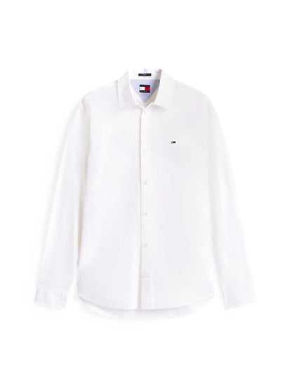 Tommy j. poplin shir camicia da uomo bianco