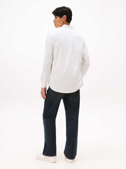 Tommy j. poplin shir camicia da uomo bianco