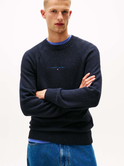 PULLOVER SLIM TOMMY JEANS DA UOMO BLU