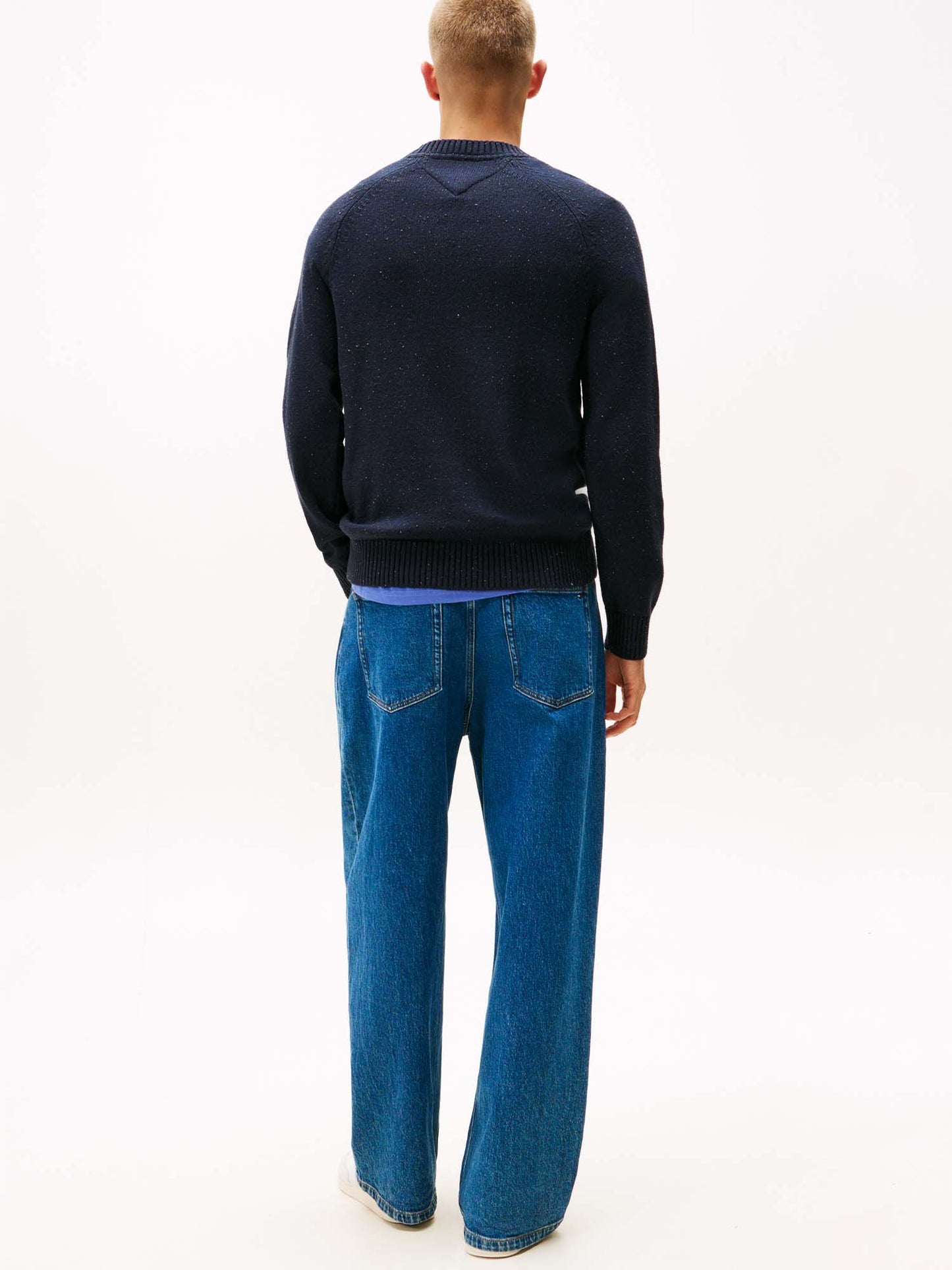 PULLOVER SLIM TOMMY JEANS DA UOMO BLU