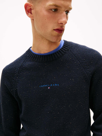 PULLOVER GIROCOLLO SLIM TOMMY JEANS DA UOMO BLU