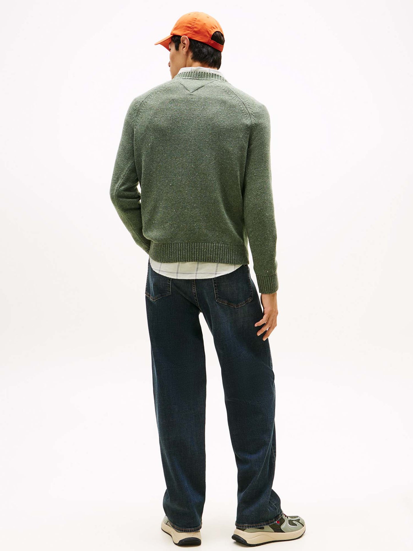 PULLOVER GIROCOLLO SLIM TOMMY JEANS DA UOMO VERDE