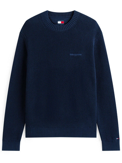 PULLOVER RICAMATO TOMMY JEANS DA UOMO BLU