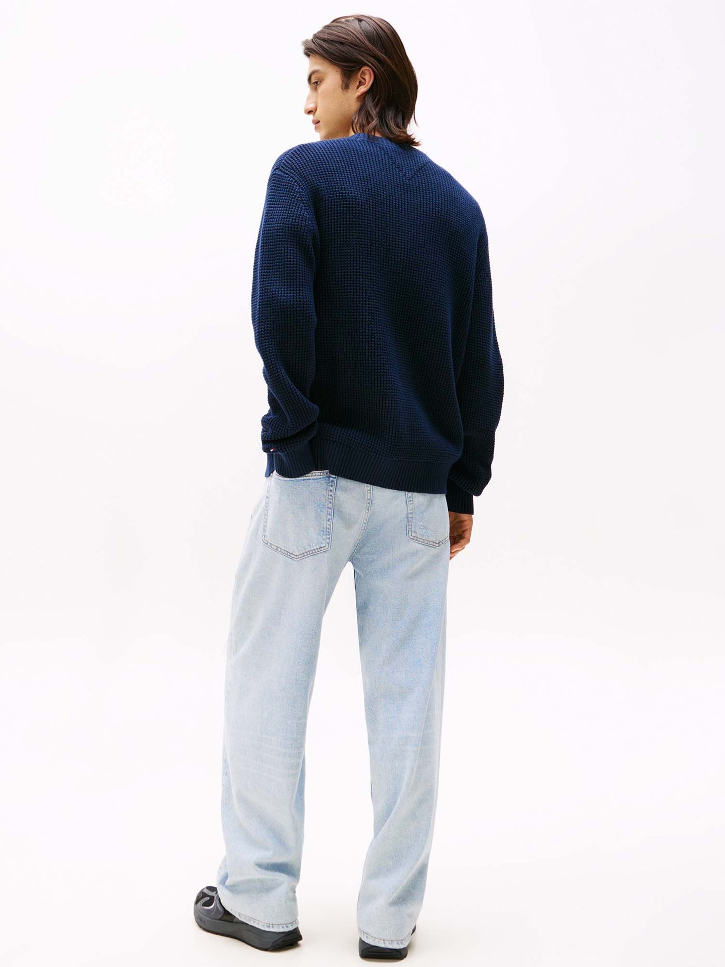 PULLOVER RICAMATO TOMMY JEANS DA UOMO BLU