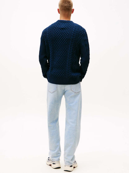 PULLOVER SLIM TOMMY JEANS DA UOMO BLU