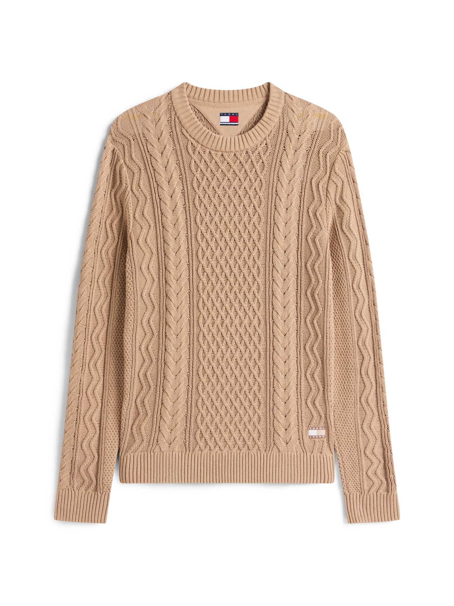 PULLOVER SLIM TOMMY JEANS DA UOMO TAUPE