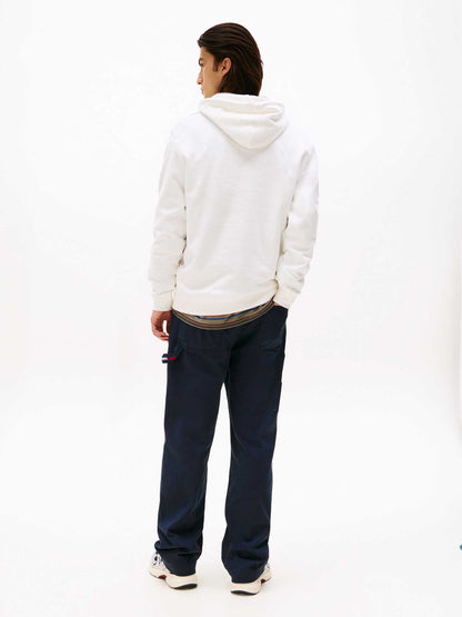 FELPA CON CAPPUCCIO E LOGO TOMMY JEANS DA UOMO BIANCO