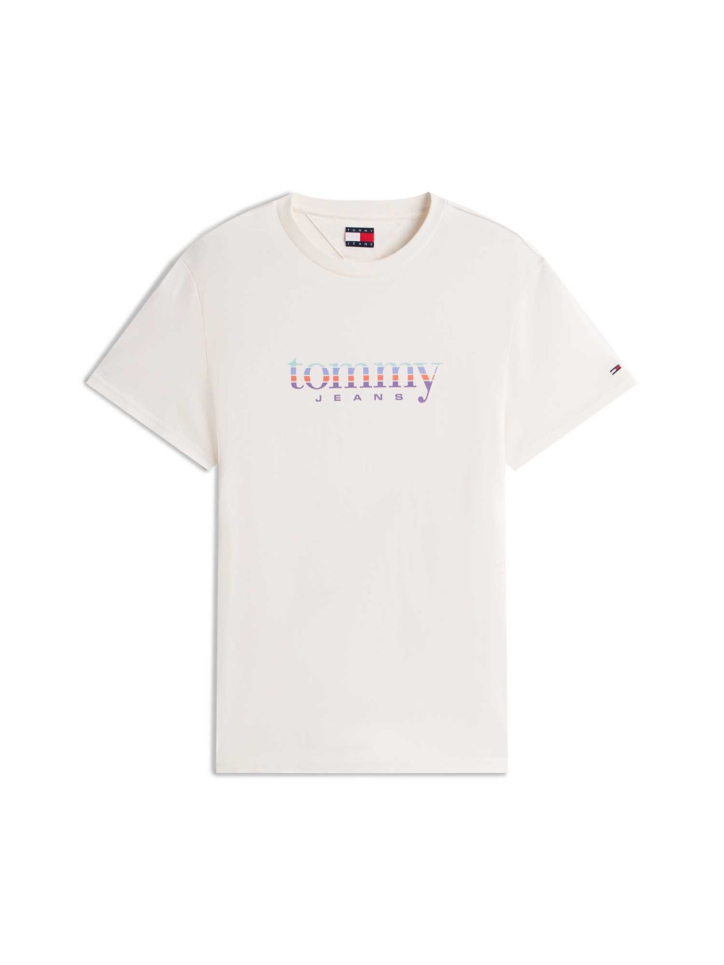 Tommy Jeans, t-shirt slim fit da uomo bianca con logo vintage