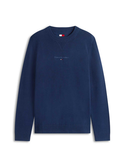Pullover blu Tommy Jeans regular fit da uomo in cotone