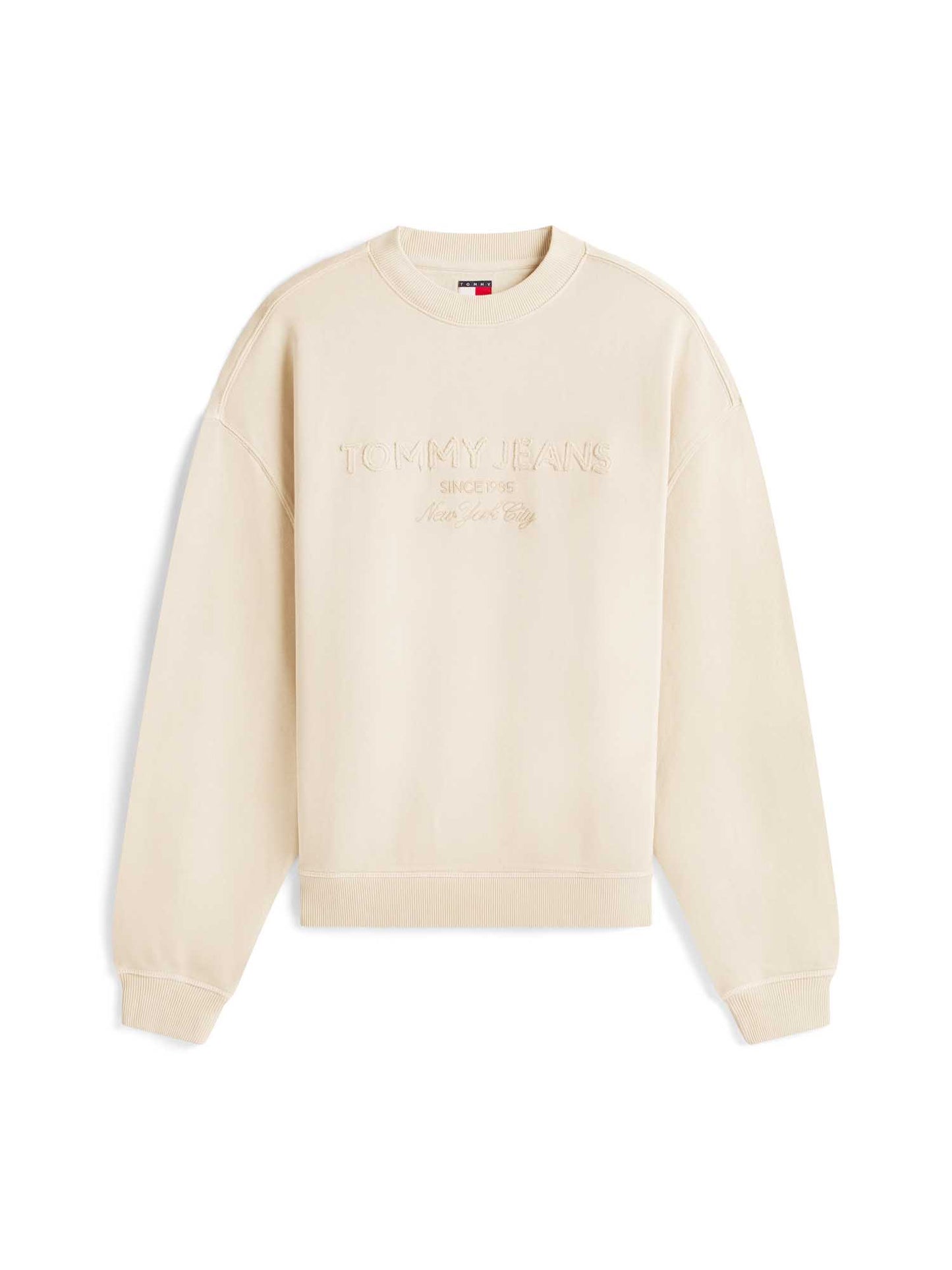 Felpa Tommy Jeans 90s Garment-Dyed regular da uomo crema