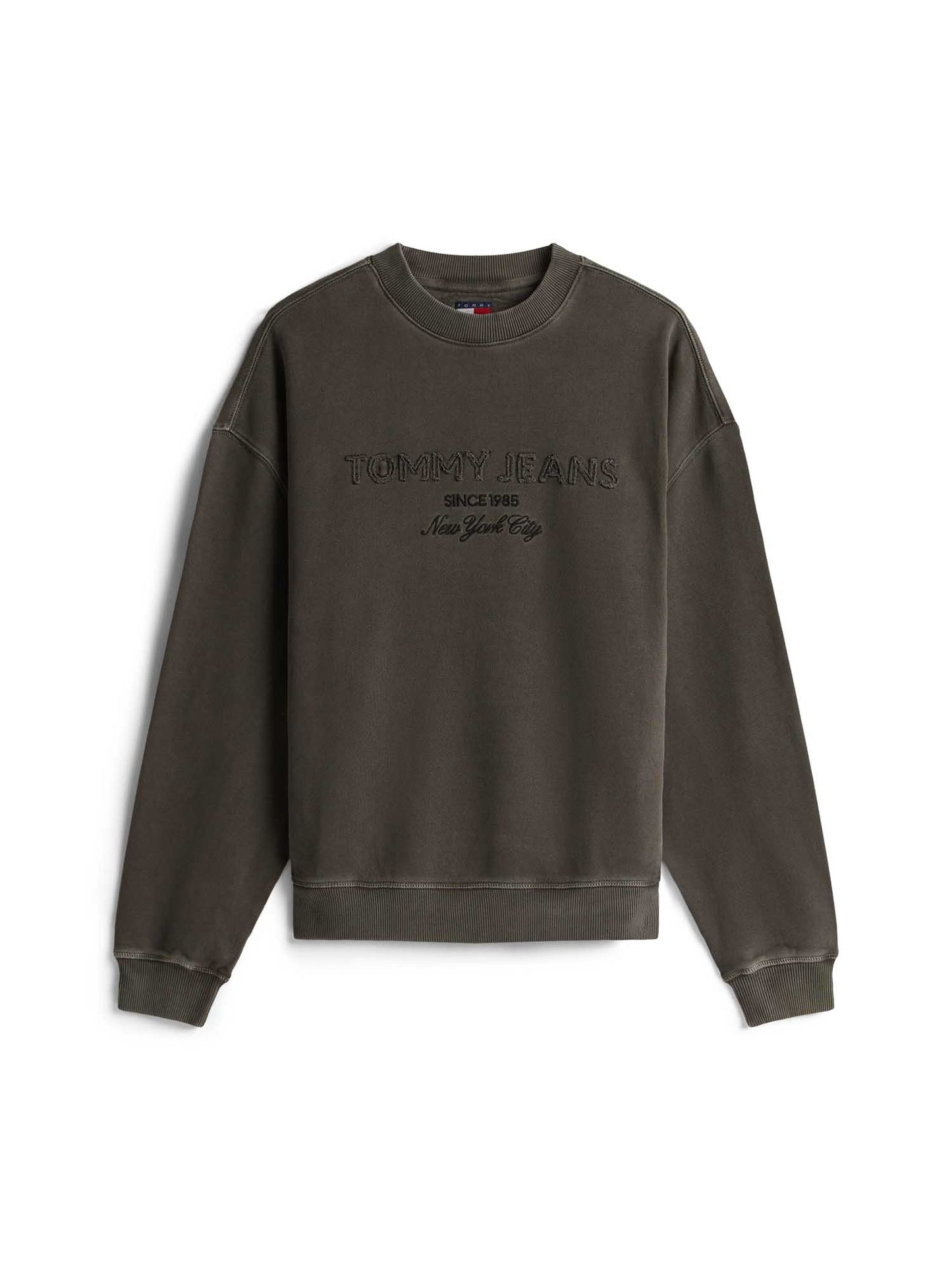 Felpa Tommy Jeans 90s nera da uomo con girocollo