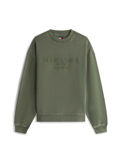 Felpa verde Tommy Jeans 90s GMD New da uomo